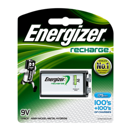 Energizer uppladdningsbart 9V batteri 175 mAh